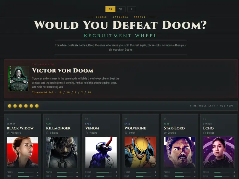 Aperçu du jeu web viral Would You Defeat Doom
